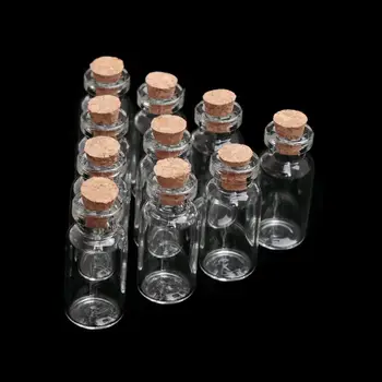 

10Pcs 1ml/3ml/20ml Small Christmas Wish Bottles Clear Glass Jars DIY Containers Holiday Wedding Home Decoration Christmas Gifts