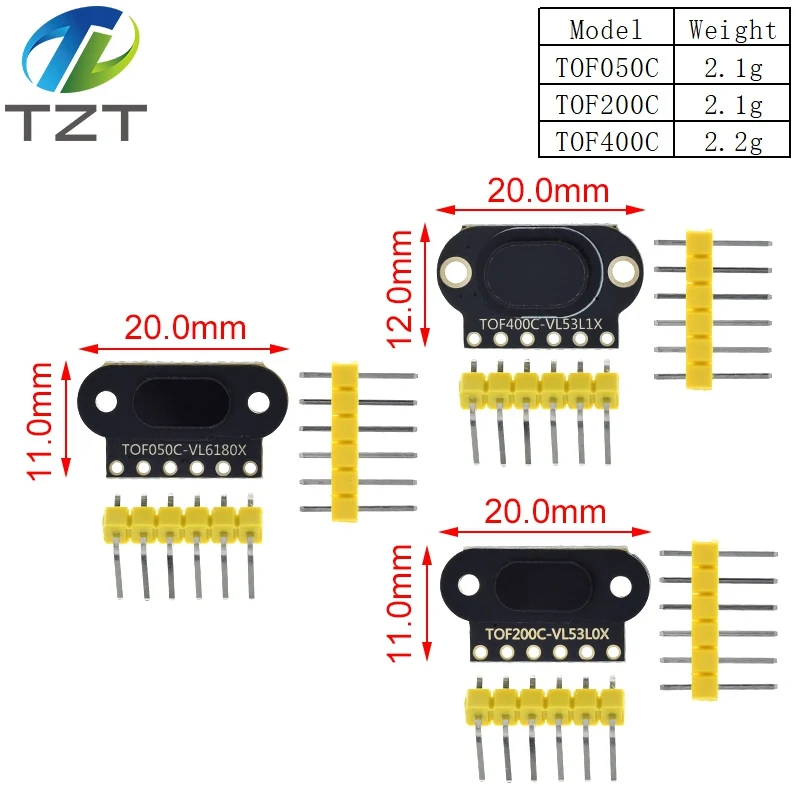1/3PCS VL6180/VL53L0X/VL53L1X Zeit des Fluges (ToF) Laser Entfernung Sensor Modul TOF050C TOF200C TOF400C 50CM/2M/4M – Detail 5