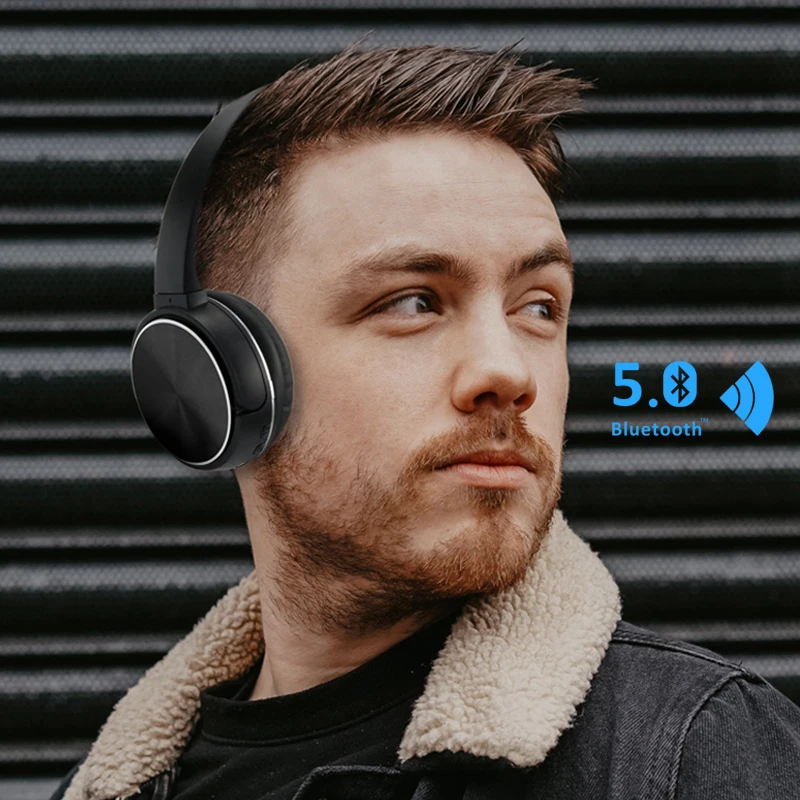 PHOMAX Headphones Wireless Bluetooth Active Noise Cancelling Headphone USB Fast Charging with MIC Headsets for game sports phone