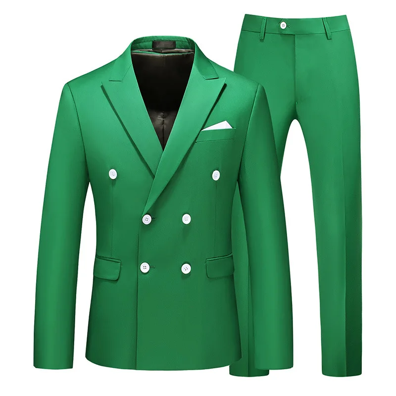 

Main Push Men's Large Size Suit Two-Piece Set Double Breasted 8 Solid Color 7110/145