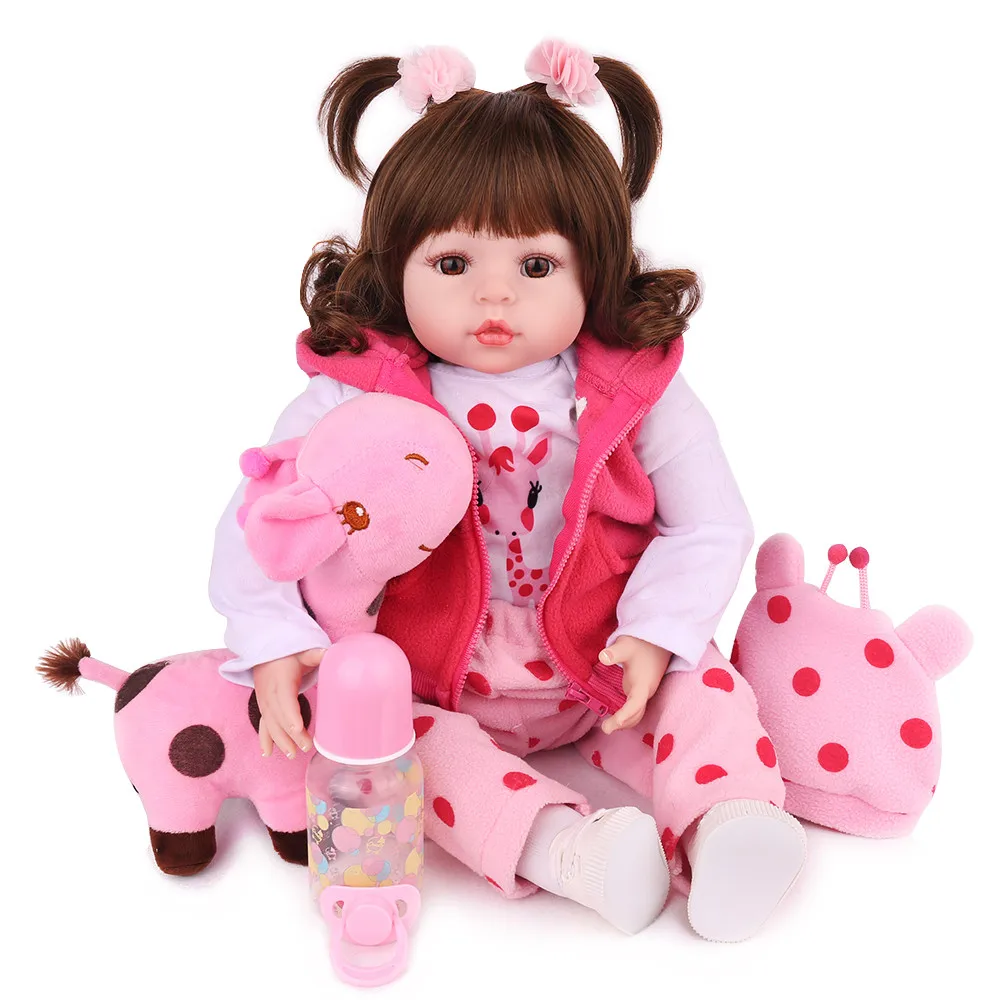 Boneca Куклы реборн игрушки NPKDOLL силиконовые reborn baby born кукла очаровательные реалистичные boneca reborn girl игрушки для детей - Цвет: 22 inch