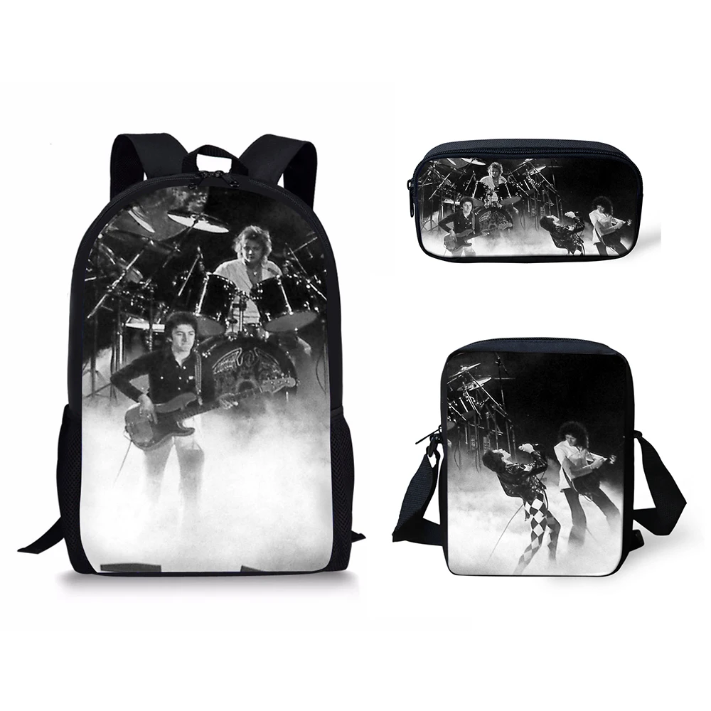HaoYun Children School Bags Queen Band Bohemian Rhapsody Printing Large Shoulder Backpack 3Pcs/set Kids Custom Students Bookbags