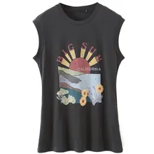 

Maxdutti High Street Retro Printing Cotton Sleeveess Summer T Shirt Women Camisetas Verano Mujer 2022 Tank Harajuku Tshirt Tops