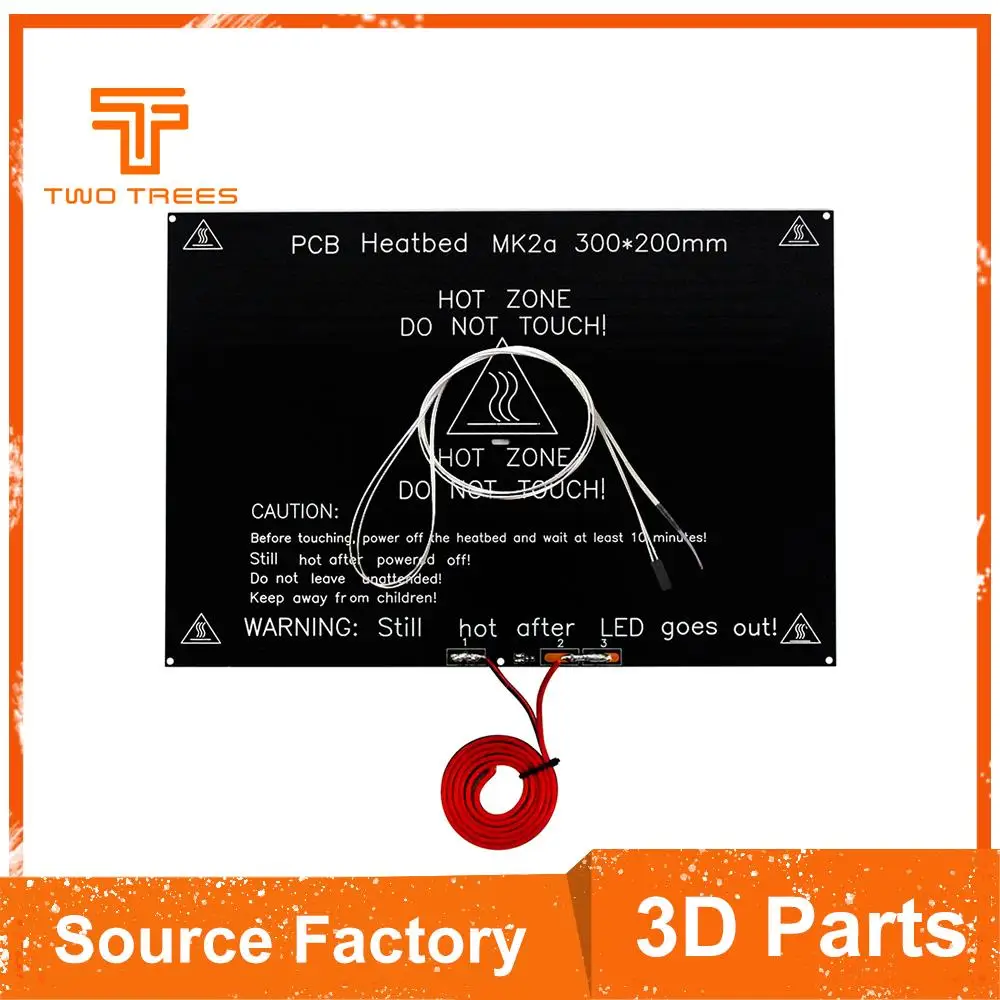

MK2A 300*200*3MM Heatbed Aluminum Plate With Led Thermsitor RepRap Ramps 1.4 Like MK2B MK3 Heated Bed For 3D Printer Parts