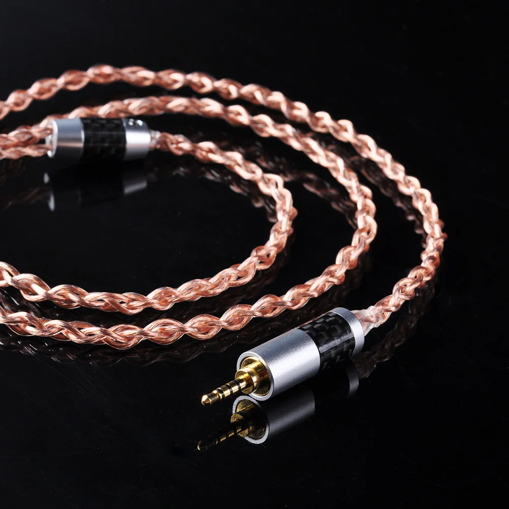 AK OFHC 24 AWG 6N высокой чистоты Медь кабель 2,5/3,5/4,4 мм балансный кабель для наушников с разъемом MMCX из Тайваня для HQ8 олова T2