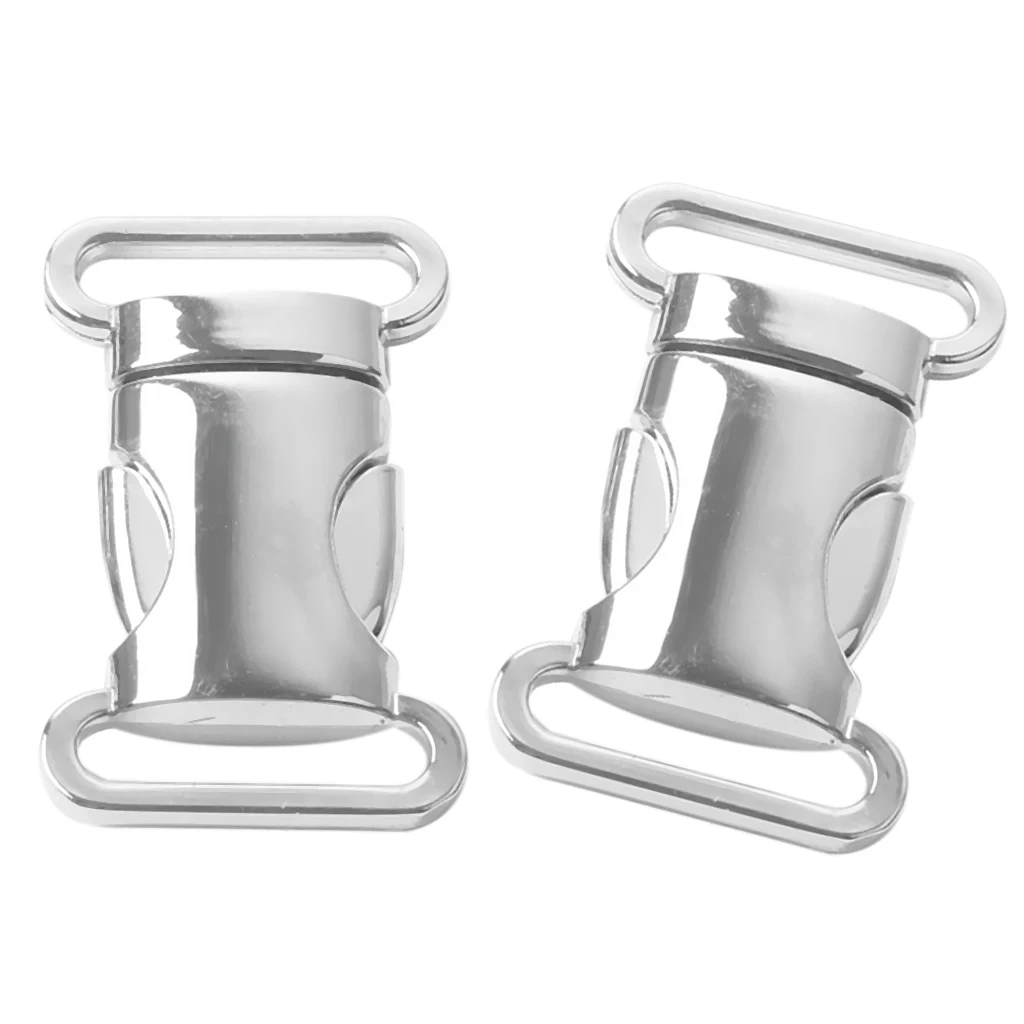 2 Pieces 20mm Metal Side Release Buckles for Paracord Bracelets Top Curved
