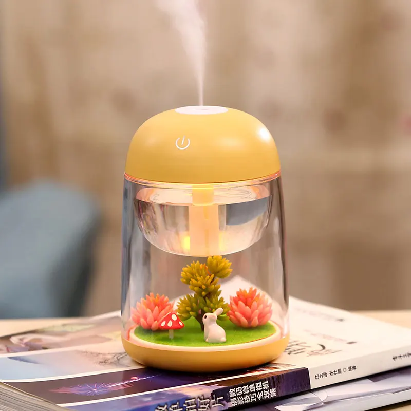 

New 180ml Mini Air Humidifier Ultrasonic Aroma Essential Oil Diffuser Mist Maker Fogger with Romantic LED Light