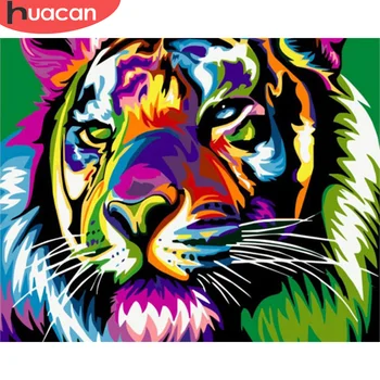 

HUACAN DIY Painting By Numbers Tiger Hand Painted Paintings Art Drawing On Canvas Gift Coloring By Number Animal Kits Home Decor