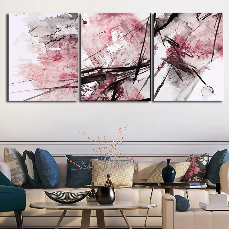 OUCAG Pink Watercolor Abstract Pictures Printed Poster and Prints Cuadros for Home Decoration Living Room Posters Painting | Дом и сад