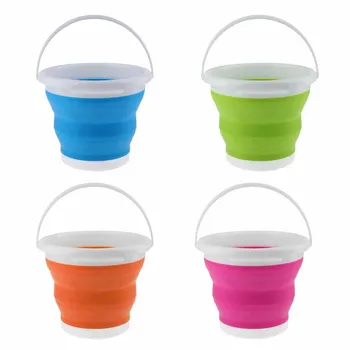 

3L Folding Silicone Collapsible Bucket Camping Outdoor Fishing Pot Durable Car Accessories Good For RV Camper Trailer Caravan