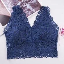 Цветочный бюстгальтер без косточек с подкладкой из нейлона, кружевное нижнее белье, женский топ на бретелях, дышащий сексуальный бюстгальтер с красивой спинкой, вязанный крючком