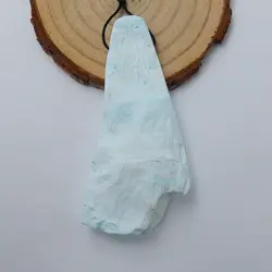 Новый дизайн Натуральный камень Drusy Larimar стороны пробурено длинные Цепочки и ожерелья подвеска 66x32x13 мм 29,9 г Красота ювелирные изделия кулон