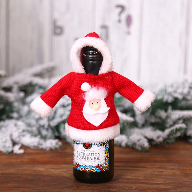 Santa Claus Новые винные мешочки красные чехлы для бутилок вина Подарочная упаковка свадебные украшения винные мешочки рождественские украшения стол Рождество - Цвет: Santa Claus
