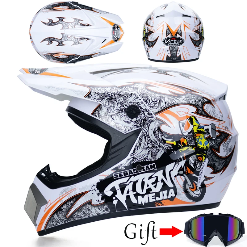 Profesional Off-Road Motorcycle Helmet ，Light Weight Suitable For Kid ATV Dirt Bike Downhill Mountain Helmet DOT Approved Casco