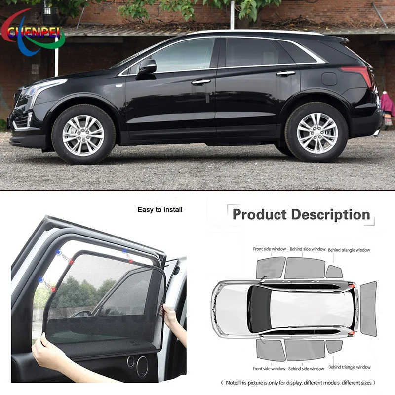 

For Cadillac XT5 Car Full Side Windows Magnetic Sun Shade UV Protection Ray Blocking Mesh Visor Car Decoration Accessories