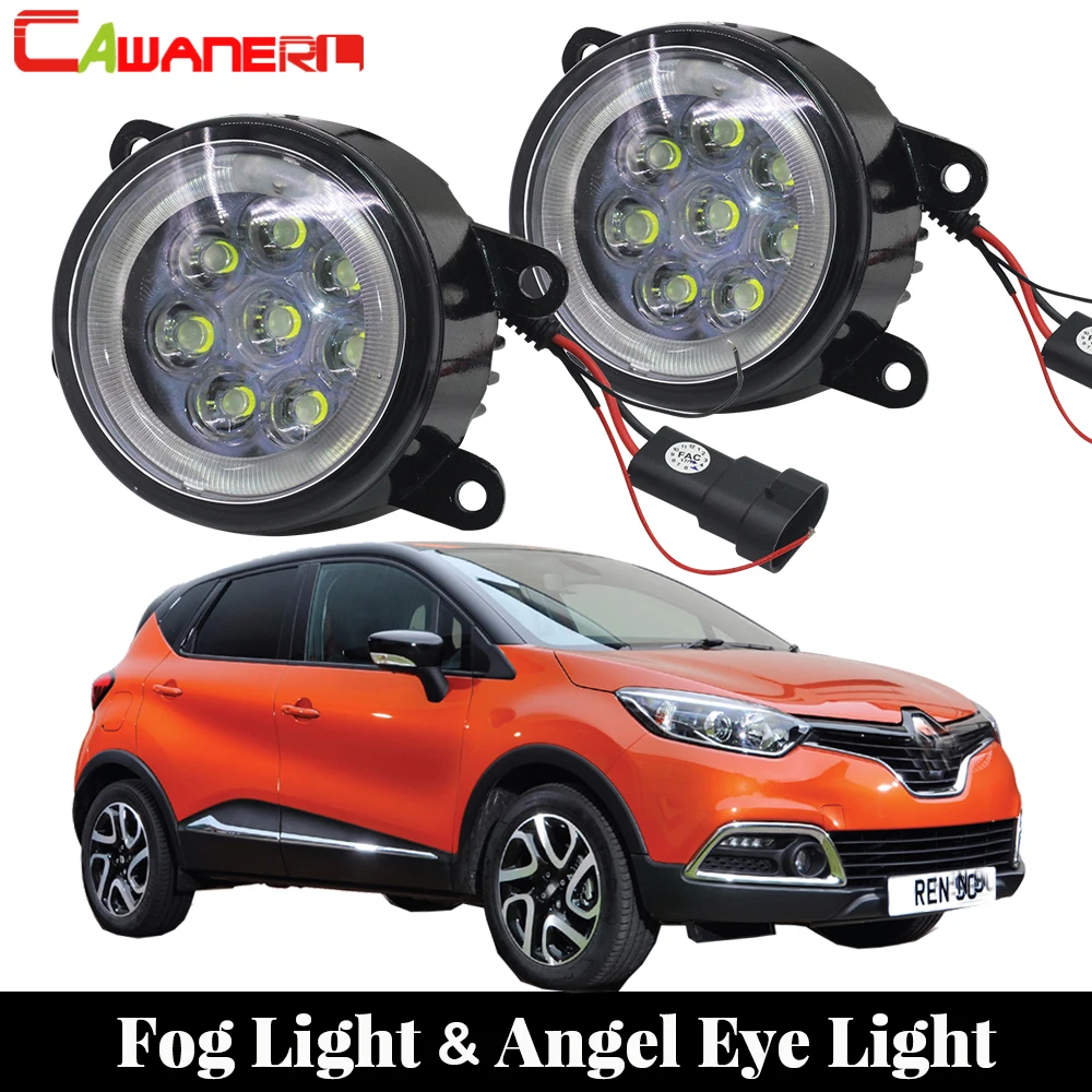 Cawanerl Car Light Styling Led Fog Lamp Angel Eye Daytime Running Light Drl 12v For Renault