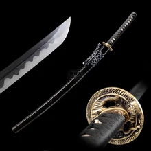 Full tang Handmade Folded Steel Japanese samurai Very Sharp katana Copper fittings pattern steel Chinese Sword machete