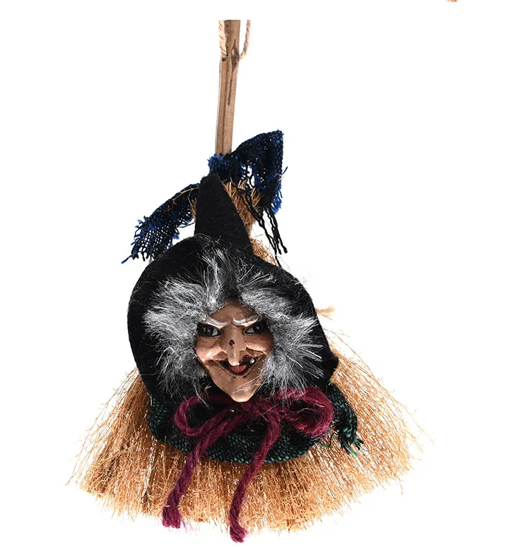 Хэллоуин ведьмы метла Кулон Хэллоуин реквизит льняная ведьма Magic веник и украшение для подвешивания на двери