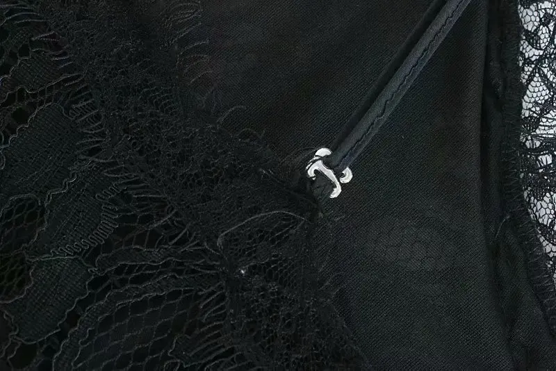 Modis женское сексуальное на завязках черное кружевное платье с вышивкой романтичное женское платье без рукавов с v-образным вырезом ТРАПЕЦИЕВИДНОЕ клубное мини-платье Летнее
