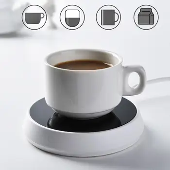 

Placemats Electric Heating Cup Mat Drinking Water Milk Coffee Mug Heater Warmer Round Coasters Coffee Tea Cup Mat Heat-resistant