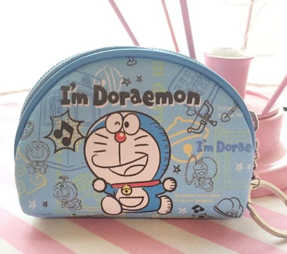 Небесно-голубой Hello kitty холщовый ручной кошелек для монет и кошелек, чехол, сумка; карманная цепочка для ключей, женская сумка-держатель для макияжа - Цвет: Небесно-голубой