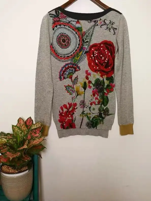 DESIGUAL испанский Модный высококачественный Женский свитер - Цвет: Слоновая кость