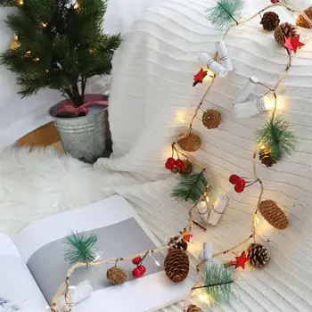 

1pc Christmas LED Pine Needle Pine Cones Hanging String Light (Without Battery)