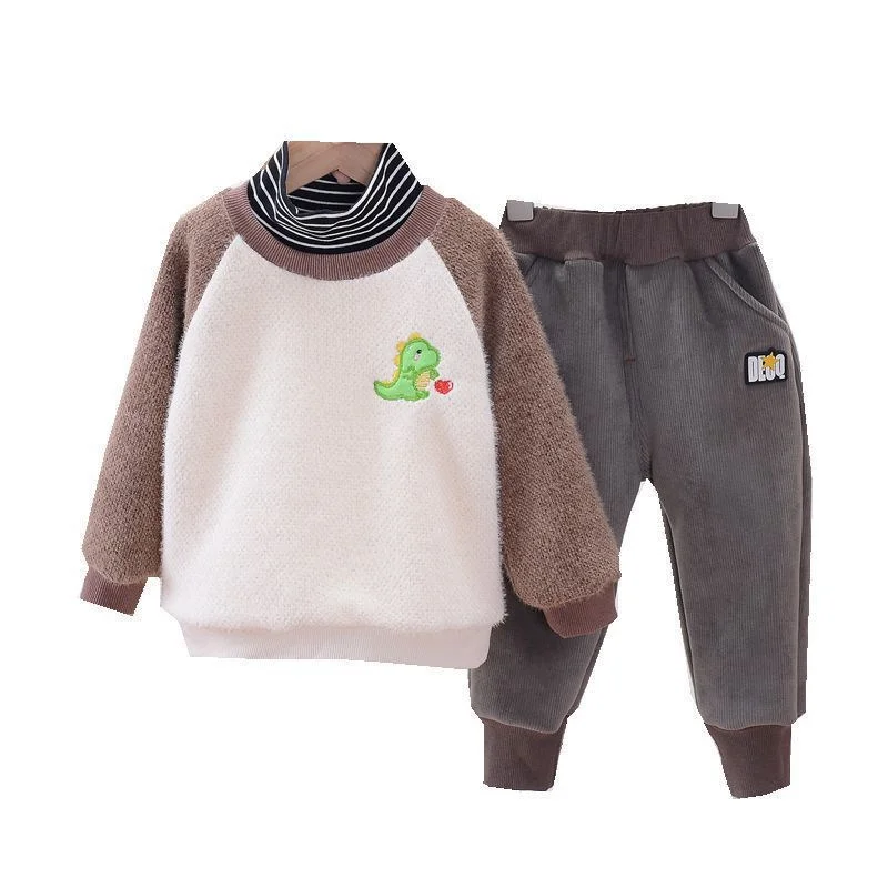 

Spring Autumn Children Thicken Clothing Sets Baby Boys Girls Casual T-shirt Pants 2Pcs/Sets Fashion Toddler Cartoon Tracksuits