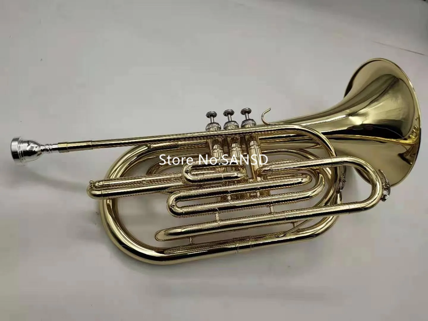 High Quality Bb Marching Baritone Brass Nickel Plated Professional Musical Instrument With Case