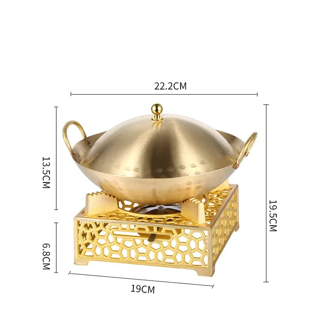 Thickened pure copper hot pot solid alcohol furnace dry pot single person self service hot pot dry boiler small copper hot pot Cookware Copper Pot Home & Garden Home Garden & Appliance Kitchen, Dining & Bar cb5feb1b7314637725a2e7: 22cm S pan|22cm S set|24cm M pan|24cm M set|26cm L pan|26cm L set|alcohol heater