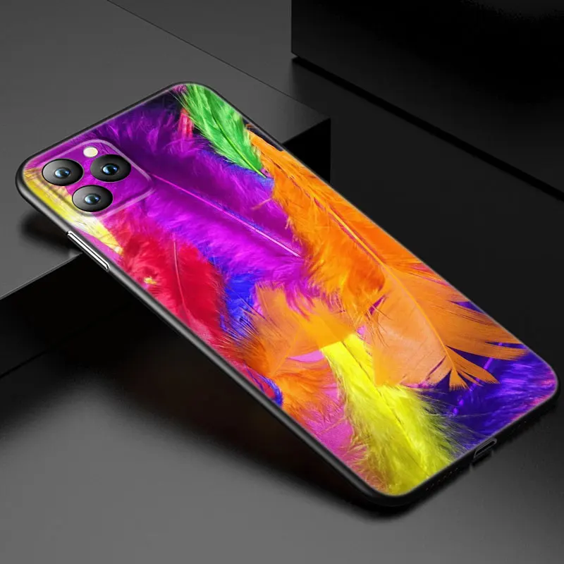 Beautiful Rainbow Colour Phone Case For Apple iPhone 13 12 Mini 11 Pro XS Max XR X 8 7 6S 6 Plus 5S 5 SE 2020 Soft Black Cover- H9f2efabe1e804da5ae3cc05a7f07344ff