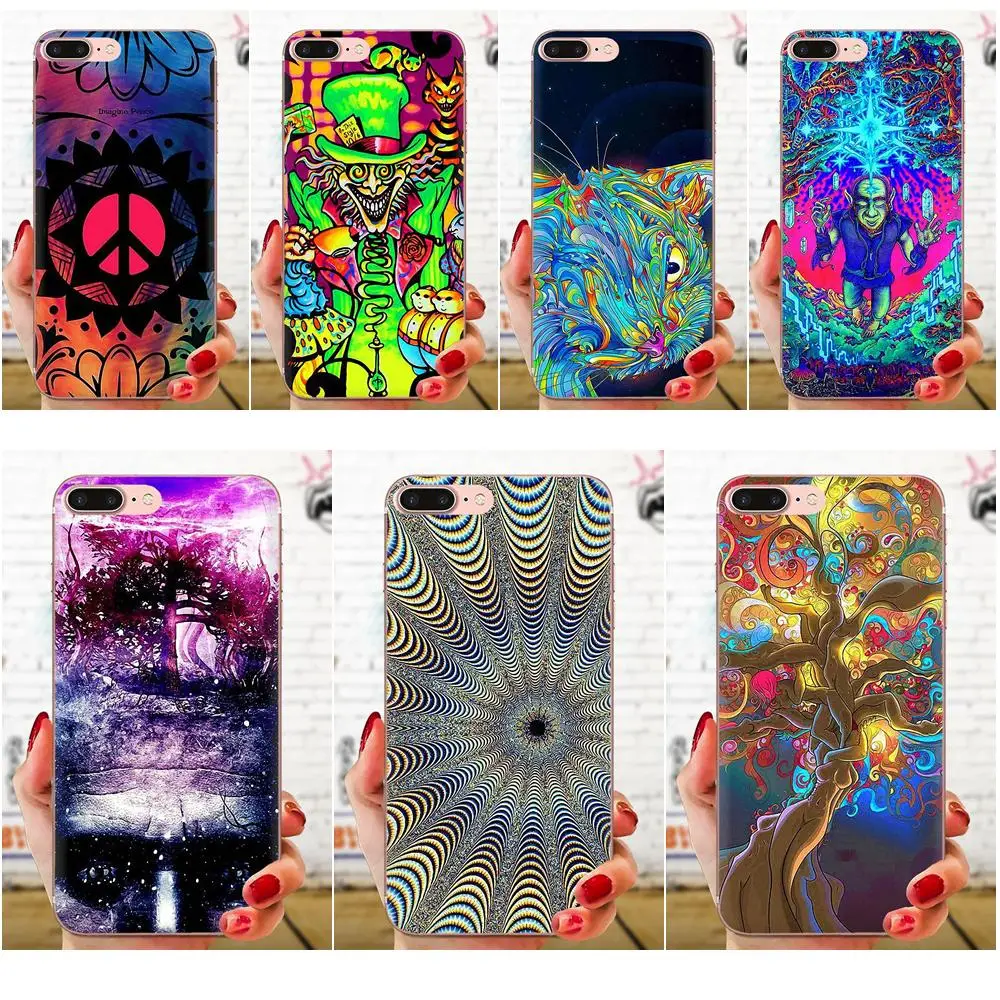 Мягкий милый чехол Psychedelic Art для Apple iPhone 4 4s 5 5C 5S SE 6 6S 7 8 11 Plus Pro X XS Max XR|Чехлы-накладки|