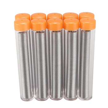 

Flux 1.8% Rosin Core Tin Lead 0.8 Mm Solder Wire 60-40, Storage Tube for Electrical Soldering DIY Work 10Pcs
