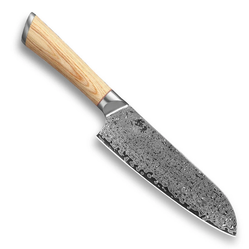 7inch Santoku 67-слоя стальной V gold 10 Дамасская сталь кухонный нож шеф-повара ножи гьюто Santoku тесак нож для очистки овощей стейк нарезки Универсальный нож обвалочный лосося - Цвет: 7inch Santoku