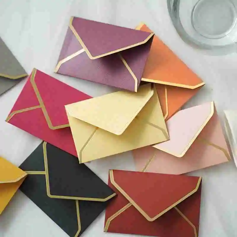 

1pc Retro Colored Paper Envelope Bubble Mailer Bubble Envelope For Wedding Party Invitation Envelope Sobres De Papel