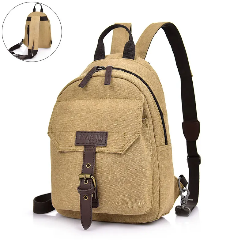 

Multifunction Canvas Travel Mini Backpacks Waterproof Vintage Leisure Outdoor Chest Bags Quality Casual Shoulder Back Pack B019