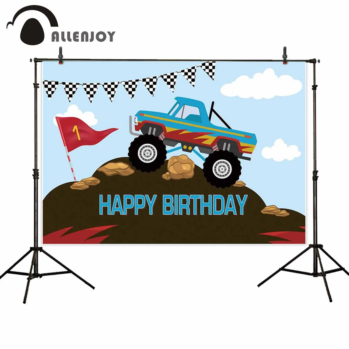 Фон Allenjoy monster truck с днем рождения для мальчиков детский душ декорация