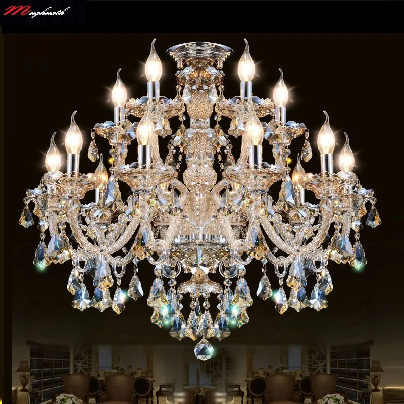 

Modern Crystal Chandeliers Home Lighting K9 Top Grade Decoration Luxury Candle Chandelier Pendants Living Room Indoor Lamp