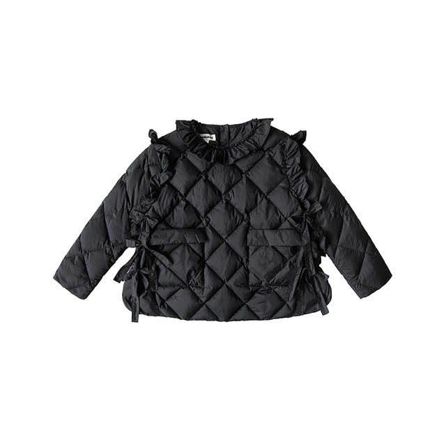 imakokoni black short pullover kawaii down jacket original design female winter 90 white duck down 182516 Black