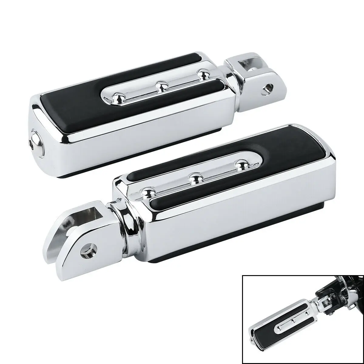 Motocicleta Chrome Front Rider Foot Pegs Footests