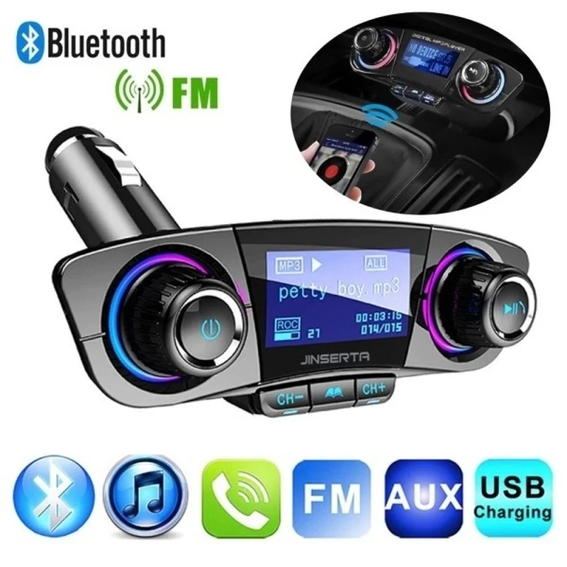 

Upgrade Wireless Bluetooth Handsfree Calling Car Charger FM Transmitter MP3 Player Radio Adapter USB Car Charger LCD Displayer