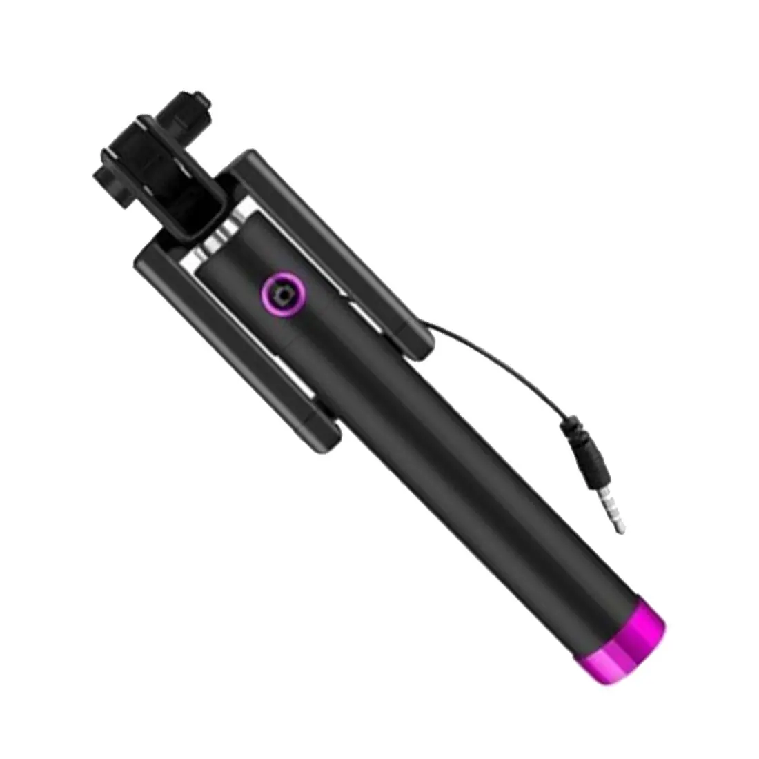 Розово-красный Проводной selfie Stick с Bluetooth Контролируемая ручным моноподом выдвижной складной Автоспуск для наружных осветительных приборов мини мобильный телефон selfie селфи-палка штатив-Трипод - Цвет: Розово-красный