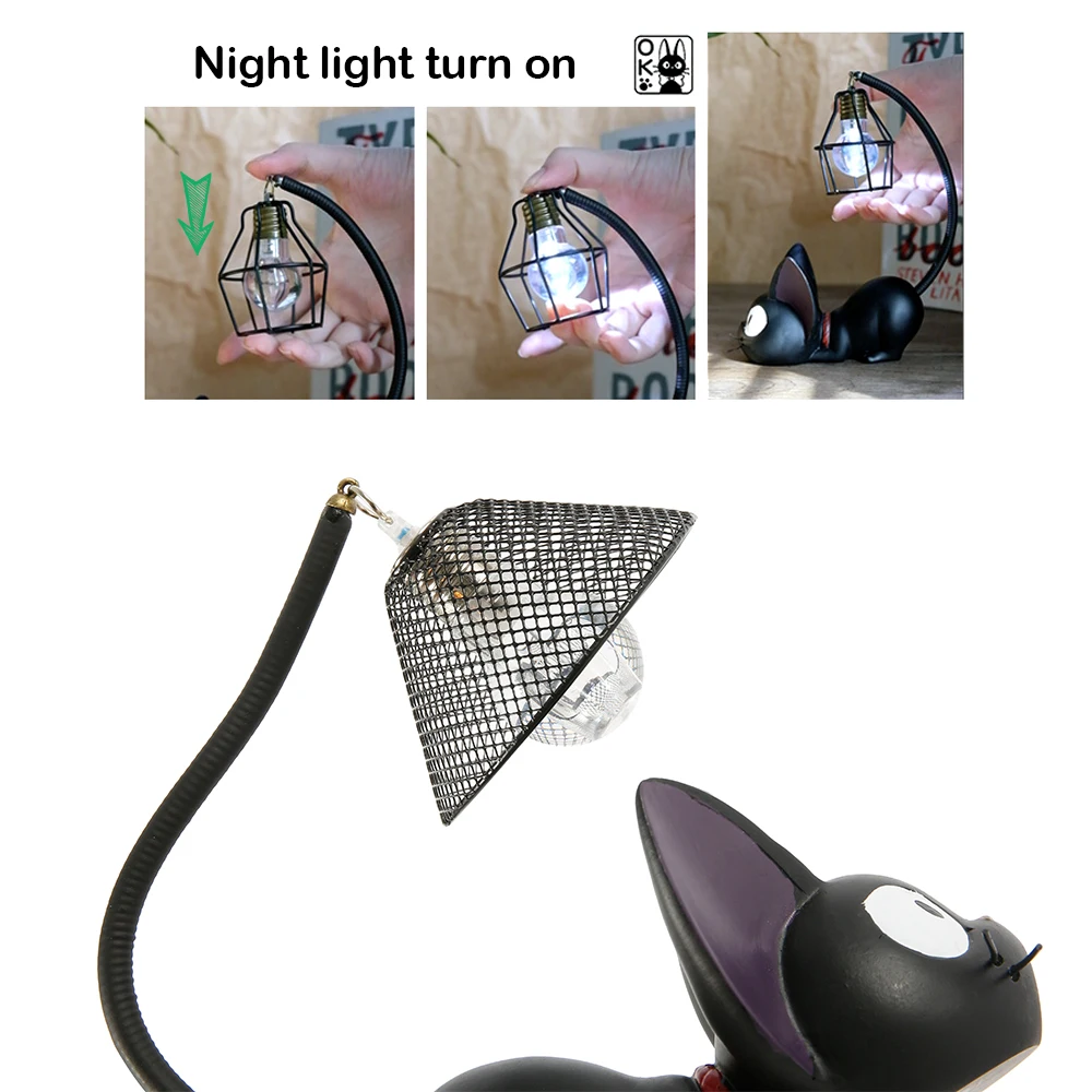 LED Night Light Creative Resin Cat Animal Night Light Ornaments Home Decoration Gift Small Cat Nursery Beside Lamp