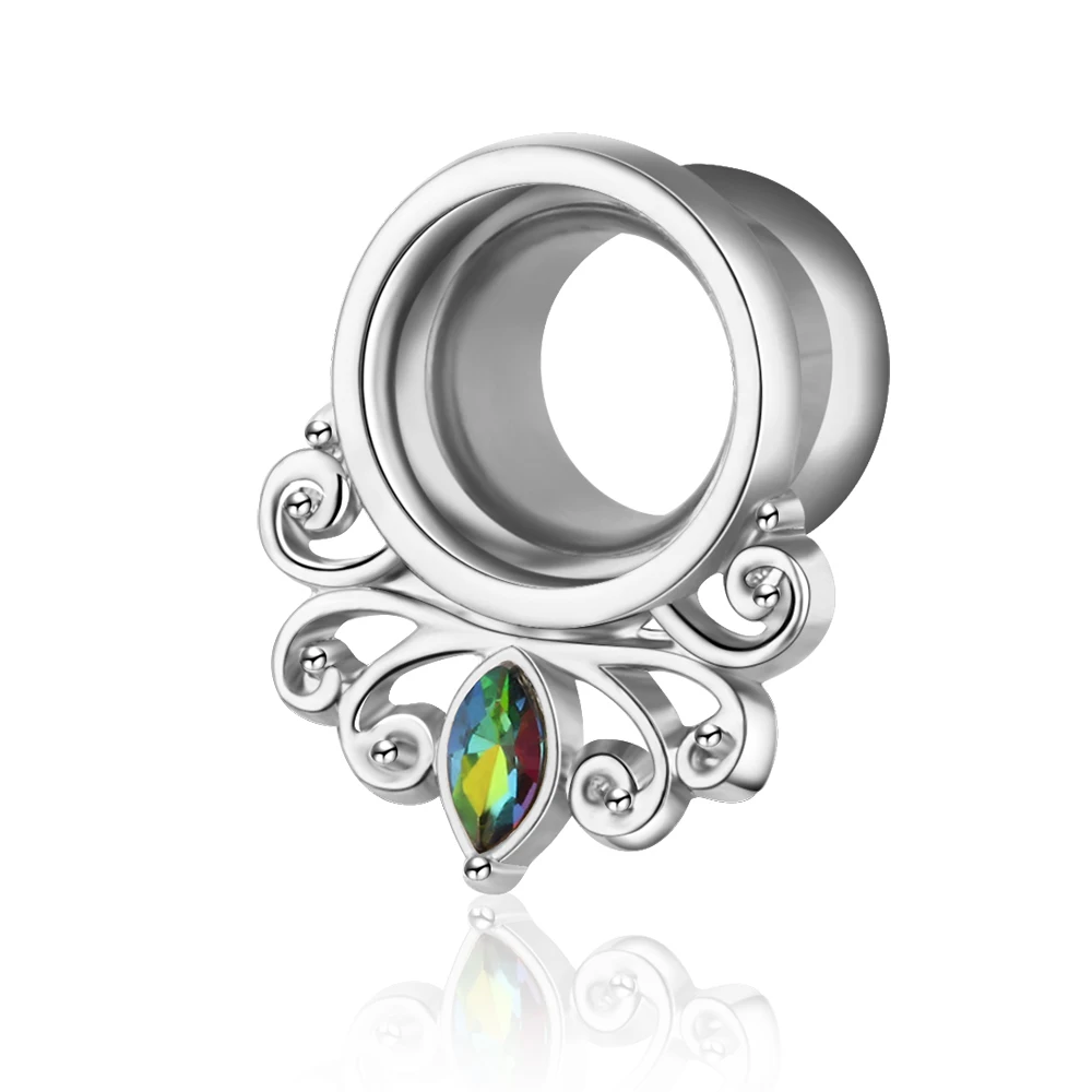 2 Stück mehrere Stile Schraube Ohr Flesh Tunnel Plugs Piercing Retro Blume Orelha Gagues Ohr Expander Piercing Körperschmuck 00g 0g – Detail 27