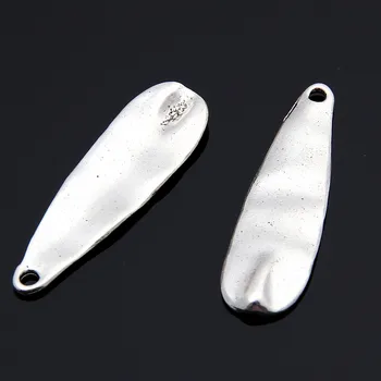 

20pcs Silver Color Ellipse Shaped Blank Charms Irregular Geometry Pendant Jewelry Making DIY Handmade Craft Accessories A3456