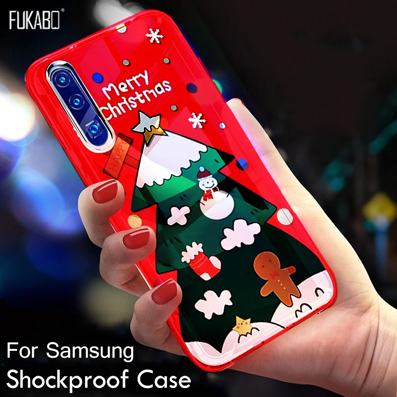 

Christmas Shockproof Case For Samsung Galaxy A50 A20 A40 A30 A70 A7 2018 For Samsung Note 10 9 8 S10e S9 S8 Plus S7 Edge Cover