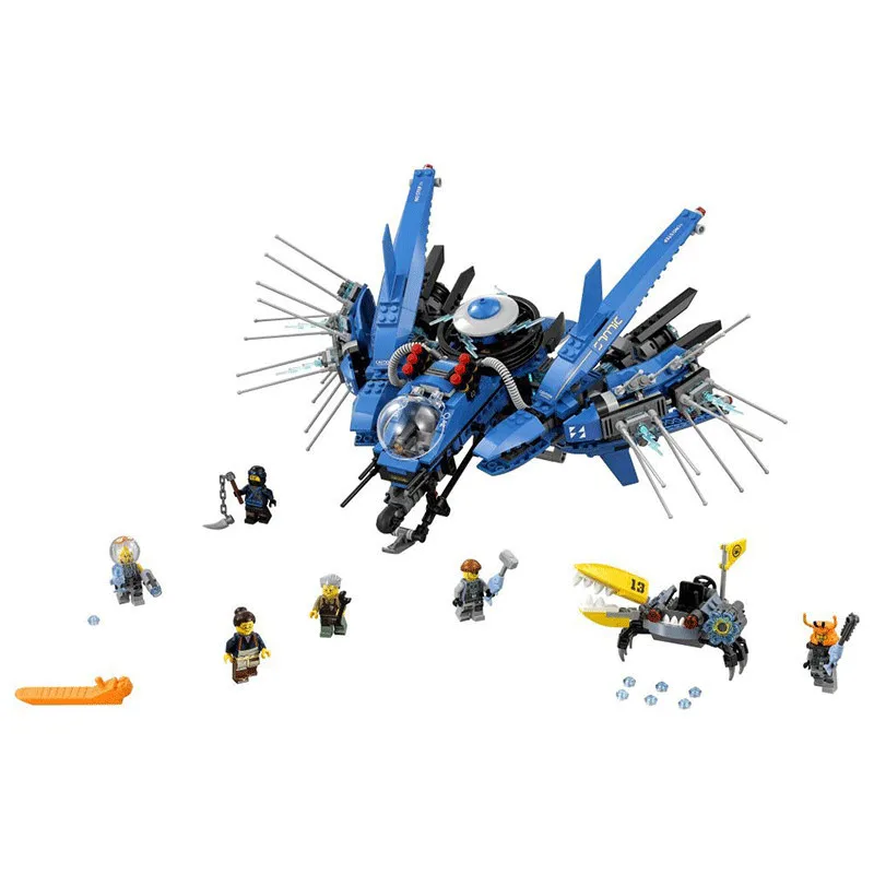 

10721 912pcs New Ninja Series Lightning Jet Plane Fighter Model Set Building Blocks Bricks Christmas Gifts Toys for children
