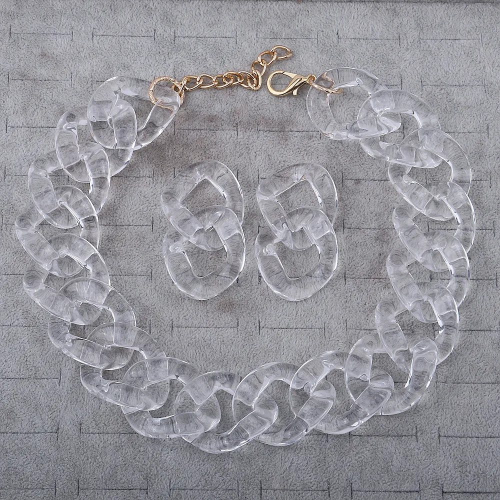 Transparent Acrylic Chain Big Necklace - Image 5