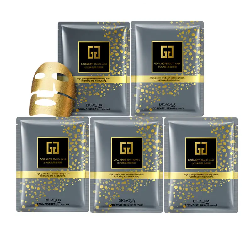 

5 Pcs/lot BIOAQUA 24 K Gold Facial Masks Above Beauty Hydrating Moisturizing Korea Cosmetics Face Mask Sheep Mask Face Skin Care