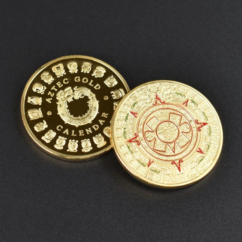 Золото/серебро Монета майя ацтеков календарь пророчества сувенир памятная монета в подарок